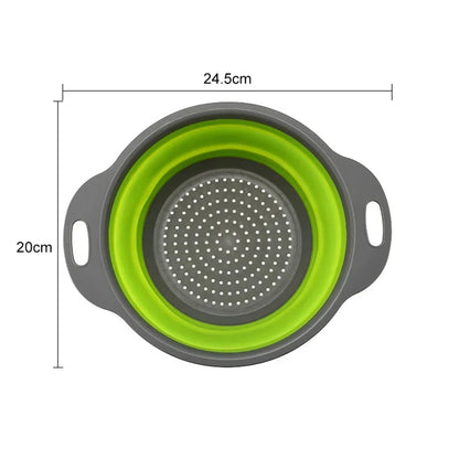 1/2 pièces Silicone rond pliant légumes Fruits lavage égouttoir panier passoire pliable égouttoir accessoires de cuisine