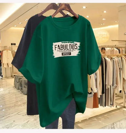 T-shirt à manches courtes et col rond pour femmes, t-shirts basiques en pur coton, t-shirt décontracté, pulls College de lettres, mode élégante d'été, 45-105 noix