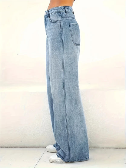 Jean Baggy Y2K pour femmes, Vintage, taille basse, jambe droite, pantalon en Denim, e-girl, Streetwear, Clubwear