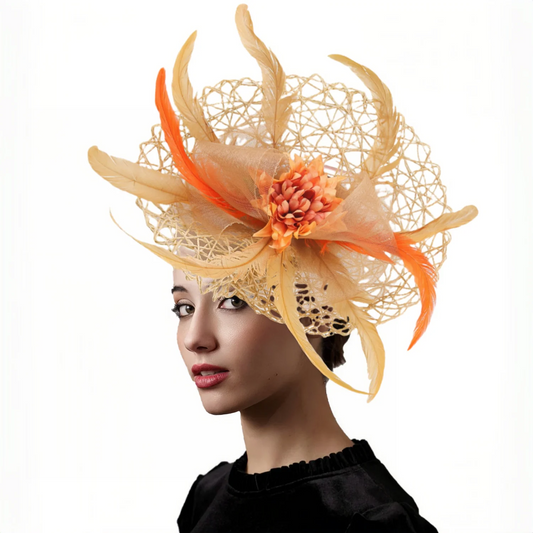 Chapeau fascinateur en plumes et fleurs, Design Unique, chapeau Derby pour fête de thé, mascarade, décoration de cheveux, cadeau de noël pour femmes