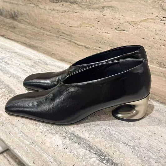 Chaussures à talons spéciaux pour femmes, bout carré, épissure de bouche profonde, antidérapantes, résistantes à l'usure, chaussures simples d'été, nouvelle collection