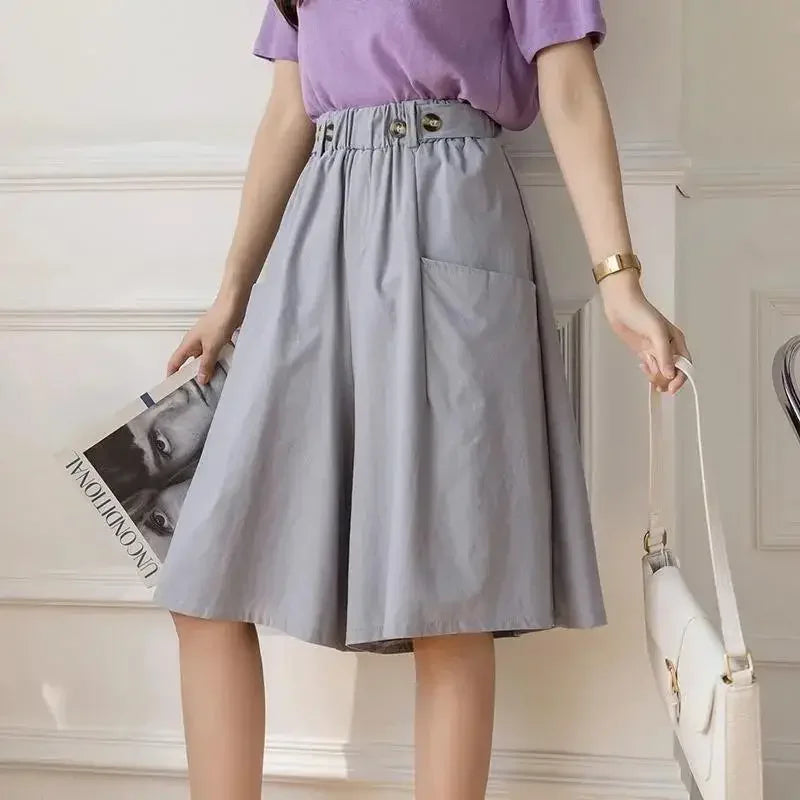 Jupe amincissante pour femme, pantalon moulant, taille élastique, couleur unie, nouveau style, été