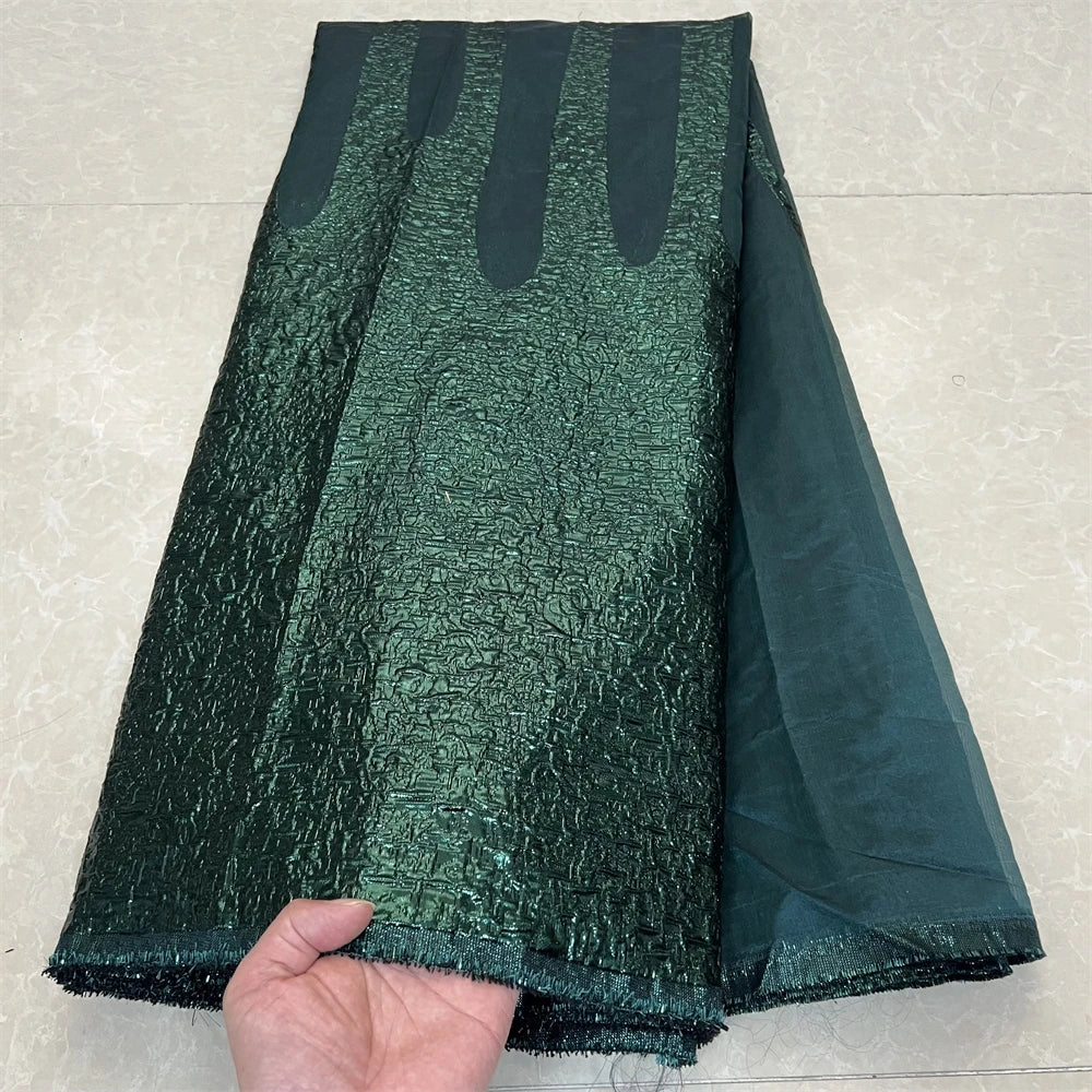 2025High qualité africain nigérian Tulle dentelle tissu Organza broderie Guipure brocart Jacquard robes de mariée robes de soirée 5Yard