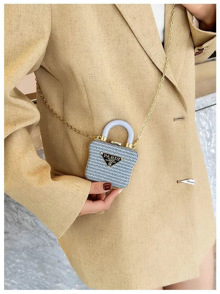 Nouveau mini sac décoratif à bandoulière avec bandoulière en chaîne, sac à main rouge luxueux, petit sac rétro