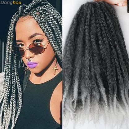 Marley Hair 18 pouces cheveux synthétiques tressés Marley Ombre noir brun blond gris 350 pour cheveux tressés Afro Kinky Marley Twist