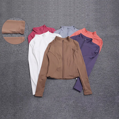Veste de Sport pour femmes, chemise à manches longues, manteau d'entraînement, vêtements d'entraînement, de Yoga