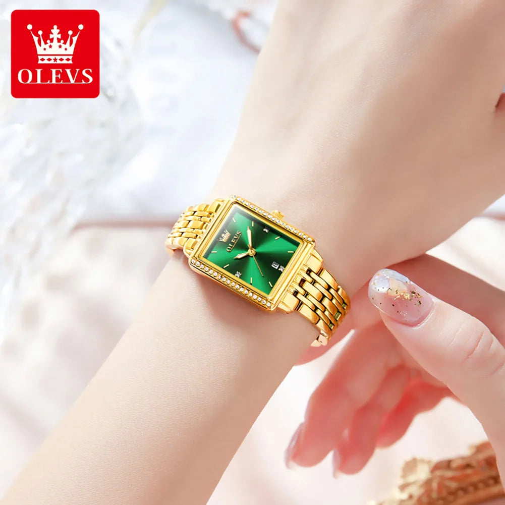 OLEVS-Montre-bracelet à quartz étanche élégante pour femme, date automatique, marque supérieure, montre originale pour femme, luxe, 9995, 2025