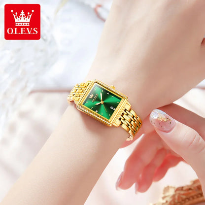 OLEVS-Montre-bracelet à quartz étanche élégante pour femme, date automatique, marque supérieure, montre originale pour femme, luxe, 9995, 2025