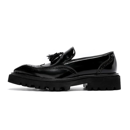 Mocassins d'été en cuir véritable pour hommes, chaussures d'été à enfiler, respirantes, semelle épaisse, richelieu, pompon, tenue décontractée