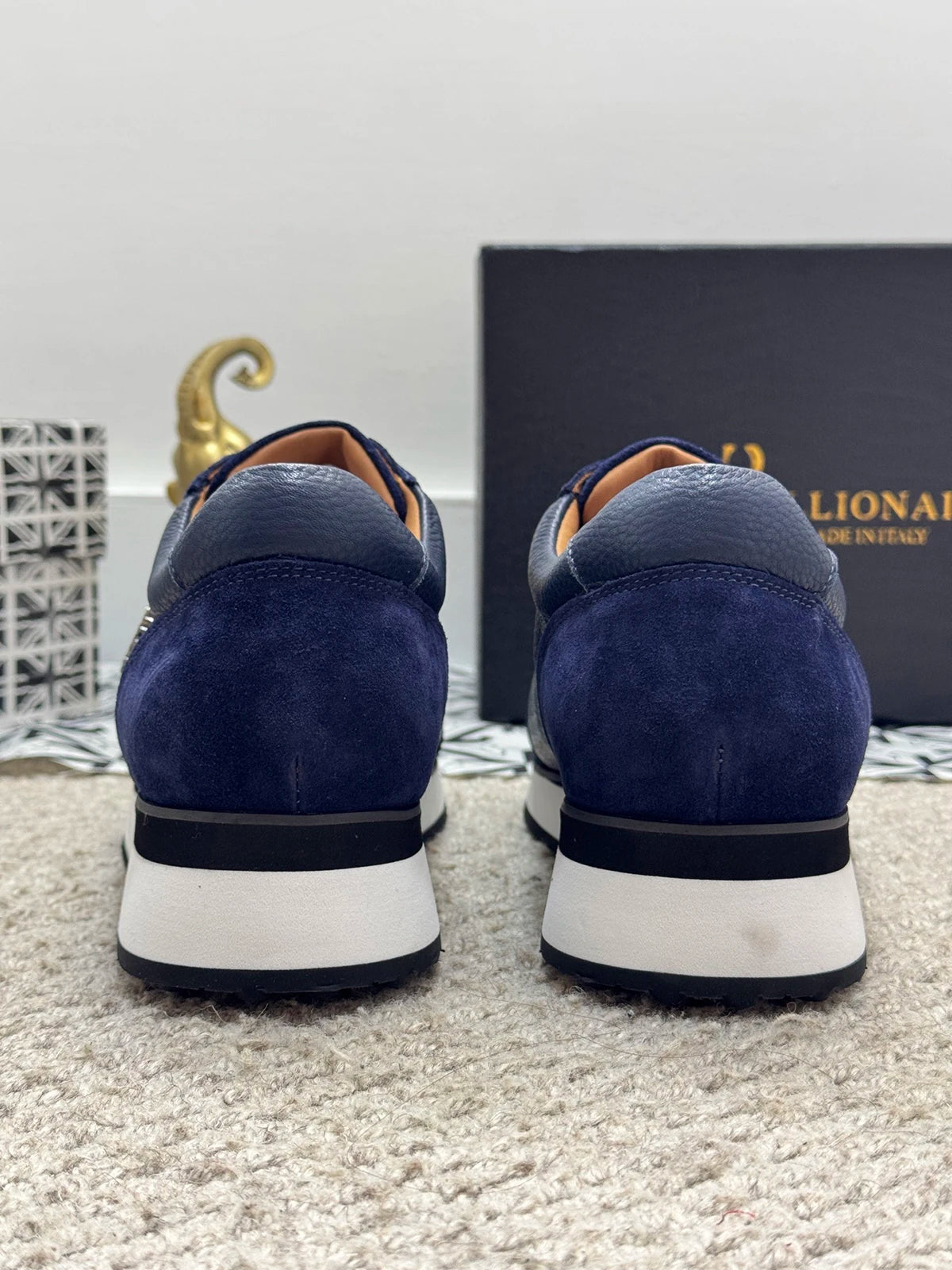 BILLIONAIRE BLSK CPRT chaussures peau de vache 2025 nouvelle broderie mode qualité confort mouvement hommes taille européenne 39-45 chaussures noires