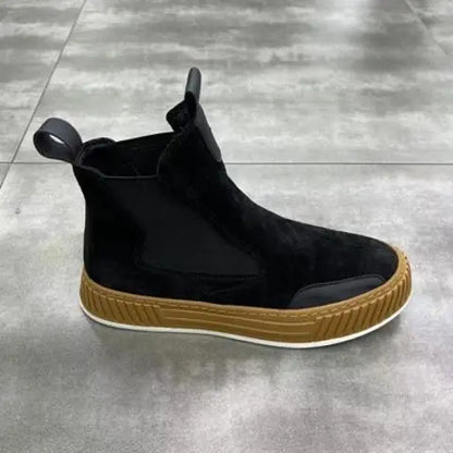 Bottes de neige décontractées en peluche pour hommes, chaussures de planche à plateforme, dessus en cuir microcarence, mode d'hiver, haut de gamme, recommande une augmentation de la hauteur, NuSO k