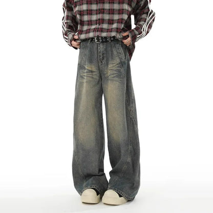 Jean Baggy décontracté pour hommes, pantalon Y2k, Streetwear, short en Denim, vêtements évasés, Cargo, nouveau