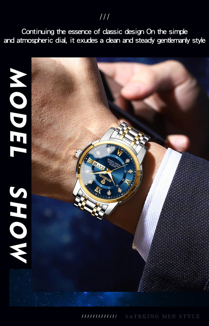 Montre automatique de luxe pour homme d'affaires, étanche, à quartz, à la mode, nouvelle collection 2024