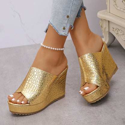 2025 sandales compensées pour femmes été rétro Clip orteil plate-forme sandales femme grande taille tendance chaussures à fond épais femmes Zapatos De Mujer