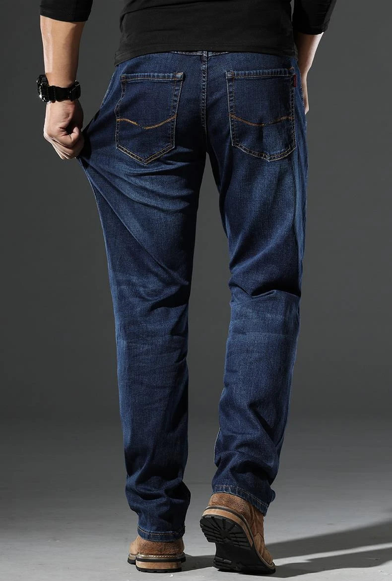 Jeans droits baggy pour hommes, pantalons de cow-boy classiques, jjdenim régulier, tuyau serré élastique, décontracté, taille basse, empilé goth xs
