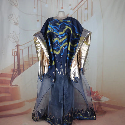 Robes africaines luxueuses pour femmes, grande taille, paire avec sous-vêtements en dentelle, vêtements afro-américains