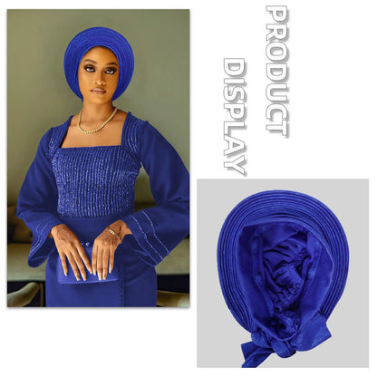 Casquette Turban plissée pour femmes africaines déjà fabriquées Auto Gele femme bandeau Nigeria dame chapeaux chapeau fête de mariage chapeaux