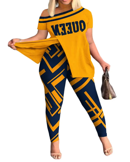 Ensemble 2 pièces imprimé pour femme, nouvelle collection printemps et été