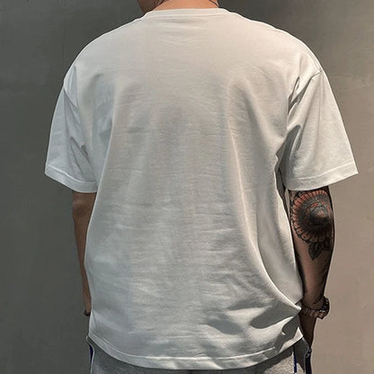 T-shirt manches courtes col rond, décontracté, assorti avec tout, tendance coréenne, couleur unie, lettre imprimée, ample, mode jeunesse, été 2023