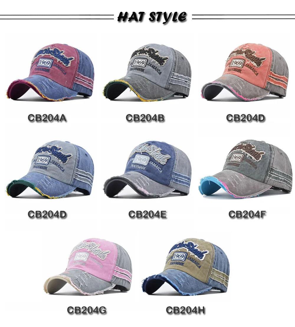 Coton lavé 1969 broderie casquettes de Baseball pour femmes hommes Sport visières Vintage casquette Snapback unisexe-adolescent Hip Hop chapeau os papa chapeau