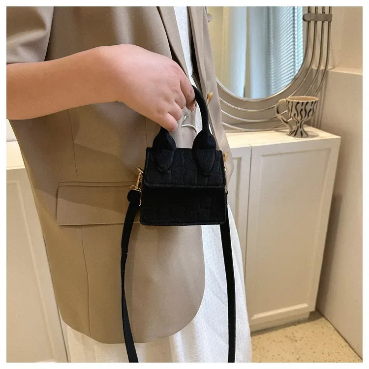 Sac à main en feutre coloré pour femme, mini sacs à main, sac à bandoulière, motif pierre, initié