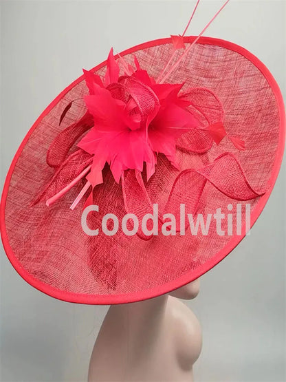 Royal Ascot grand Chapeau fascinateur femmes Kentucky Derby plume grand Chapeau fascinateur fête mariage casque fleur église Chapeau