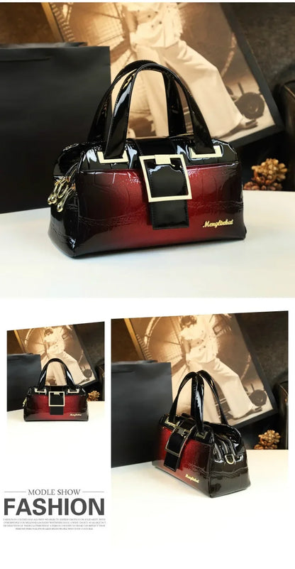 Sac à main multicouche en cuir souple pour femme, motif crocodile, coussin Boston, mères d'âge moyen, initié unique, nouveau, 2024