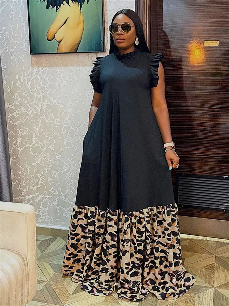 Wmstar-Robes grande taille pour femmes, vêtements de fête d'été, patchwork élégant, pleine longueur, mode maxi, vente en gros, livraison directe