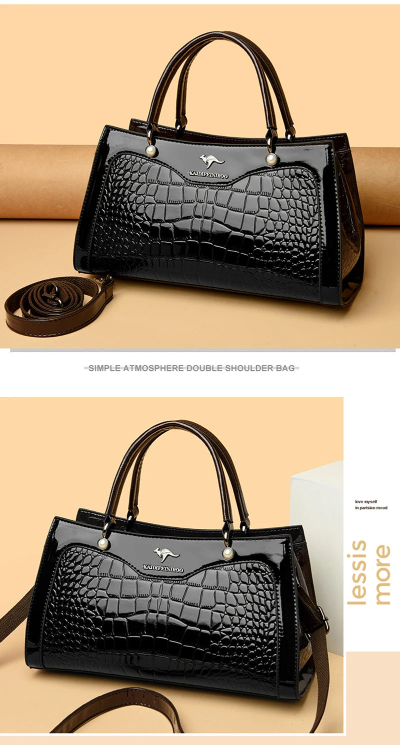 Sacs à main en cuir verni pour femmes, sacs à bandoulière pour dames, sacs à main de créateurs de luxe, petit sac fourre-tout décontracté, initié par la marque, nouveau