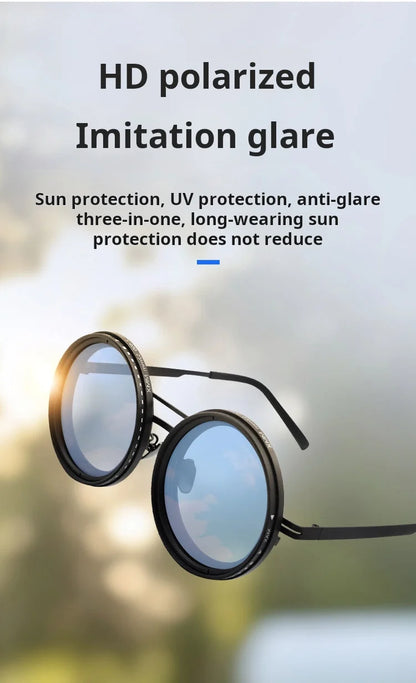 Lunettes de soleil de pêche à gradation réglable à 9 niveaux ND2-400 lunettes de soleil polarisées UV anti UV filtre ND avec ensemble de étuis à lunettes