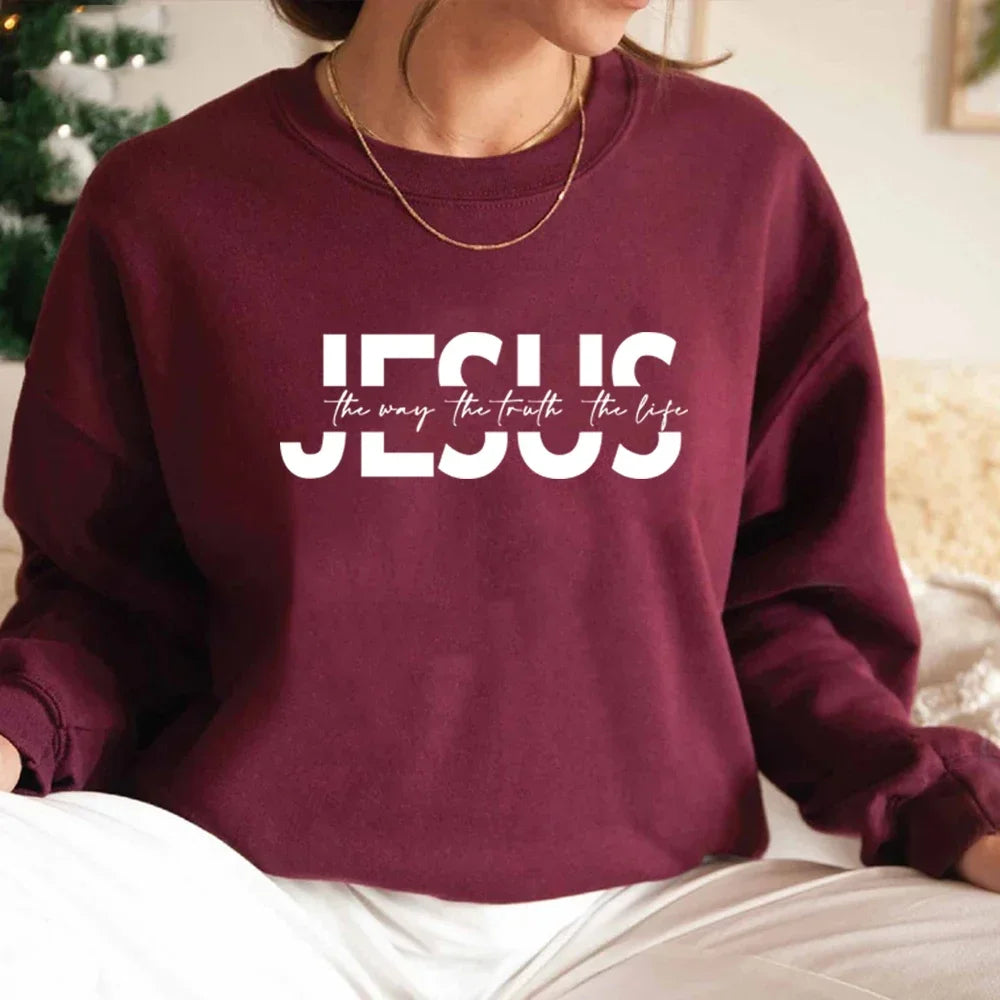 Jésus le chemin la vérité la vie sweat à capuche chrétienne cadeau de jésus pulls religieux femmes sweats cadeaux chrétiens