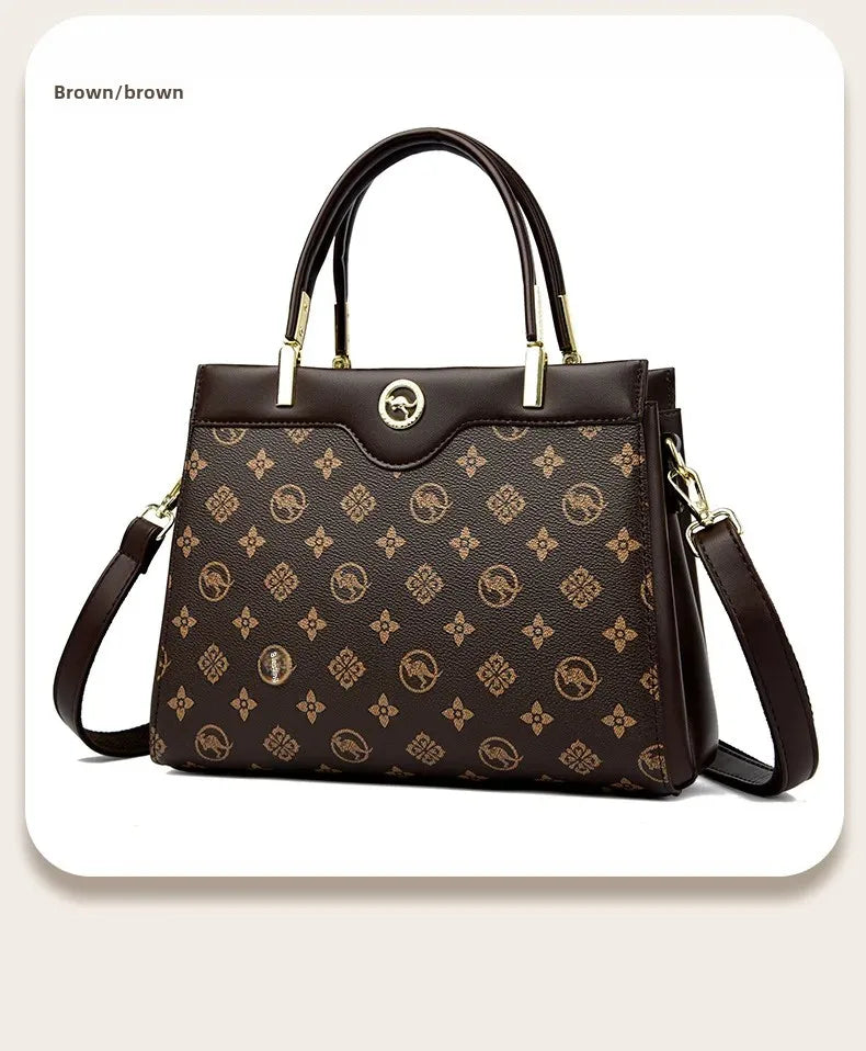 Sac fourre-tout rétro de grande capacité, sac à main imprimé couleur assortie Simple, cadeau pour maman, sac à bandoulière Simple, fermeture à glissière, autre matériau