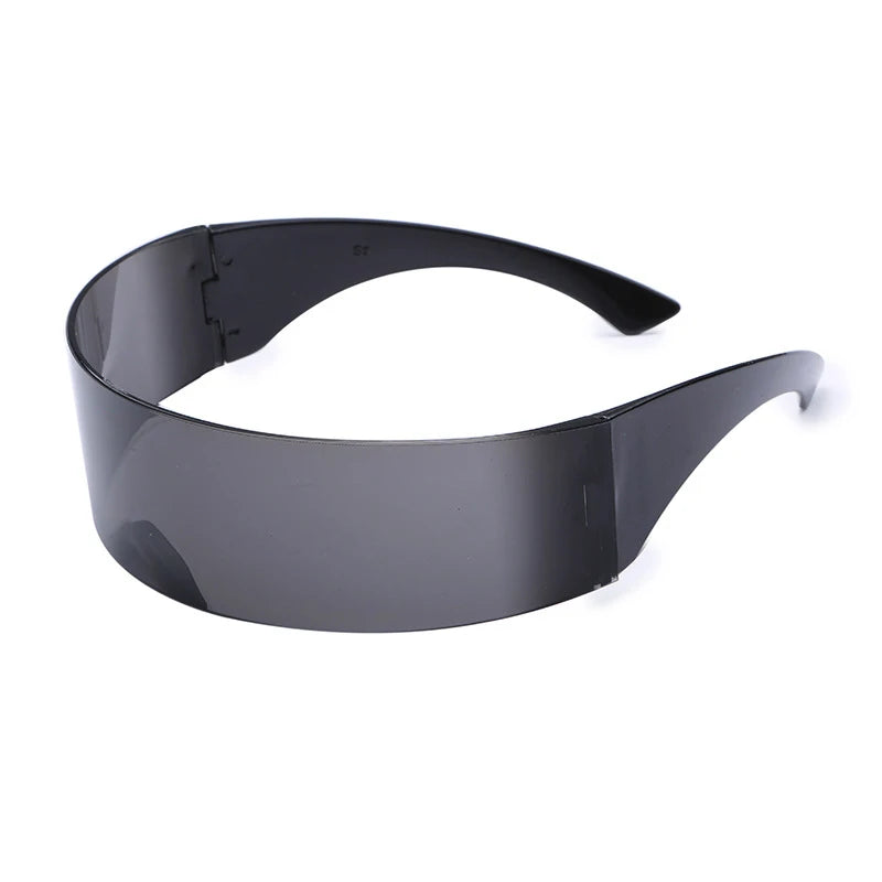 KLASSNUM-Lunettes de soleil futuristes à visière de cyclope étroite pour femmes et hommes, lunettes laser, lentille miroir UV400, lunettes de fête costumées
