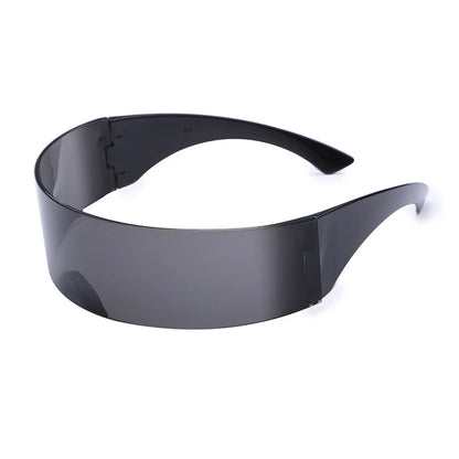 KLASSNUM-Lunettes de soleil futuristes à visière de cyclope étroite pour femmes et hommes, lunettes laser, lentille miroir UV400, lunettes de fête costumées