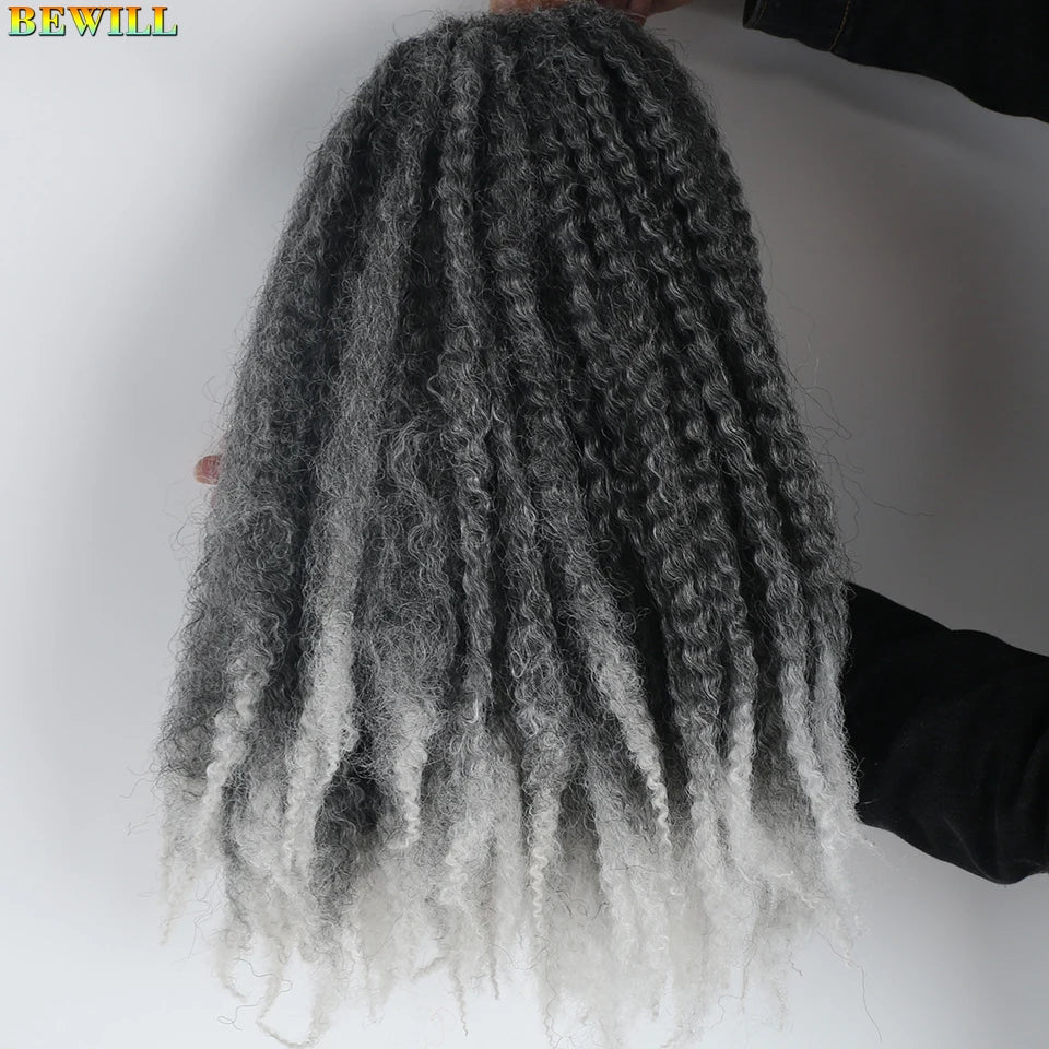 1 - 6 paquets de cheveux en crochet de twists Marley de 18 pouces, de noir et brun à blond, cheveux de tresse ombré Afro Marley synthétique, pour les tresses de mèches fausses