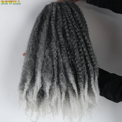 1 - 6 paquets de cheveux en crochet de twists Marley de 18 pouces, de noir et brun à blond, cheveux de tresse ombré Afro Marley synthétique, pour les tresses de mèches fausses
