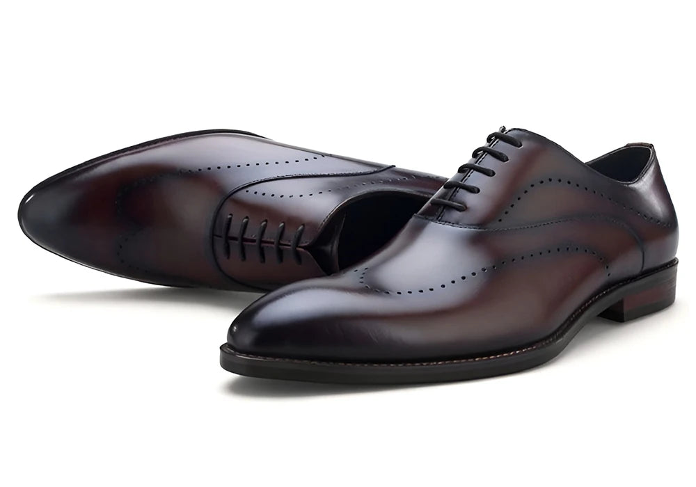 Chaussures Oxford en cuir véritable pour hommes, chaussures de haute qualité, faites à la main, pleine fleur, pour les affaires, décontractées, pour la vie quotidienne, 2024
