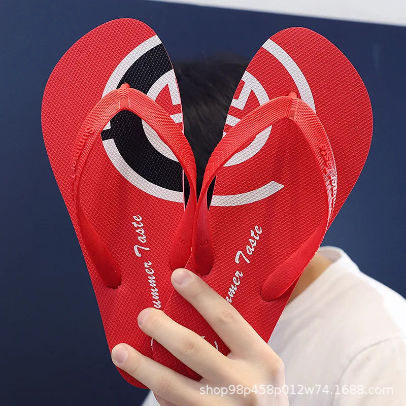 Nouveaux tongs antidérapantes pour hommes, sandales de plage tendance pour couples, motifs uniques, diapositives d'été unisexes durables pour l'extérieur, pour vêtements décontractés