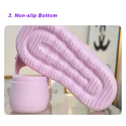 Feerldi nouveau 2025 blanc rose nœud papillon pantoufles femme haute plate-forme EVA diapositives sandales de créateur sabots de plage femmes ascenseur chaussure