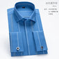 Chemise à manches longues pour hommes, Niche Chic, manches doubles pliées, col Windsor, robe de haute qualité, boutons de manchette français aléatoires, 2024