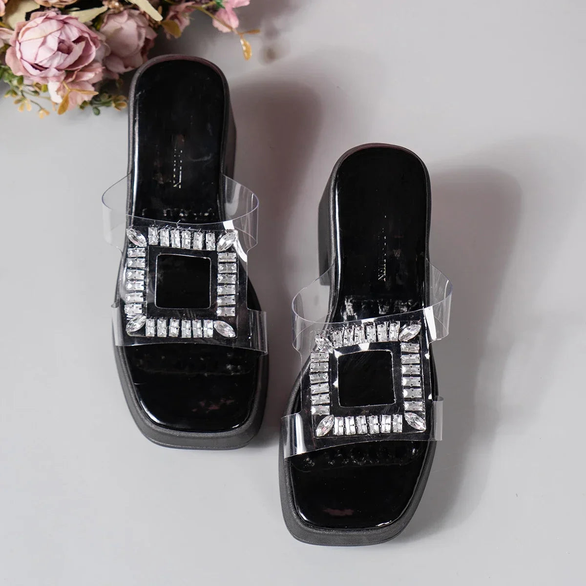 Sandales Escarpins Transparentes à Talons Hauts pour Femme, Chaussures d'Été en PVC, Nouveau Design, 2023