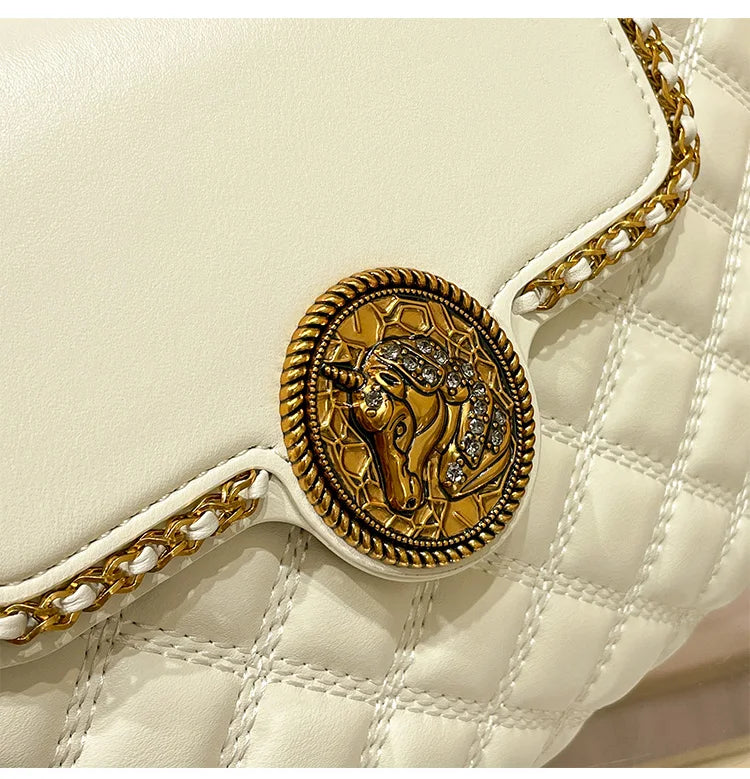 Sac à chaîne en cuir véritable pour femmes en 2025, nouveau design avec un sens du luxe, sac à bandoulière sous les bras de grande capacité