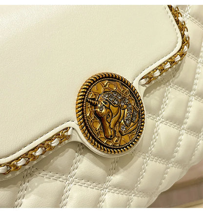 Sac à chaîne en cuir véritable pour femmes en 2025, nouveau design avec un sens du luxe, sac à bandoulière sous les bras de grande capacité