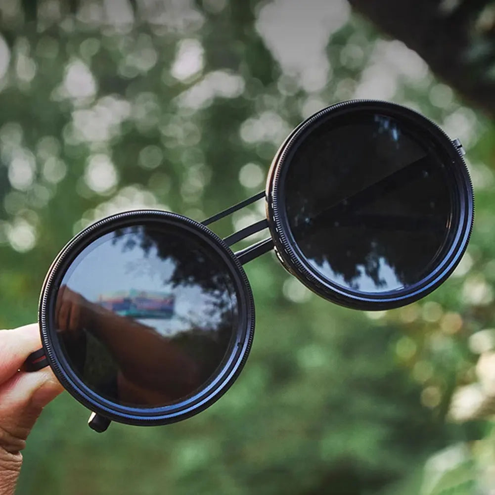 Lunettes de soleil à gradation réglable ND9, rétro Punk rondes pour hommes, pêche en plein air, polarisées UV400, pour la conduite et la pêche