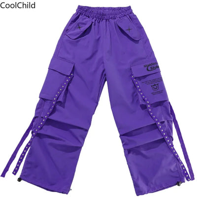 Haut court K-pop pour filles, pantalons cargo, cardigan de danse de rue pour enfants, olympiques streetwear pour enfants, ensembles de vêtements de groupe de filles Jazz