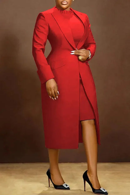 Ensemble femme manches longues Blazer manteau + robe longue costume hiver Streetwear deux 2 pièces ensemble afrique OL tenues de travail