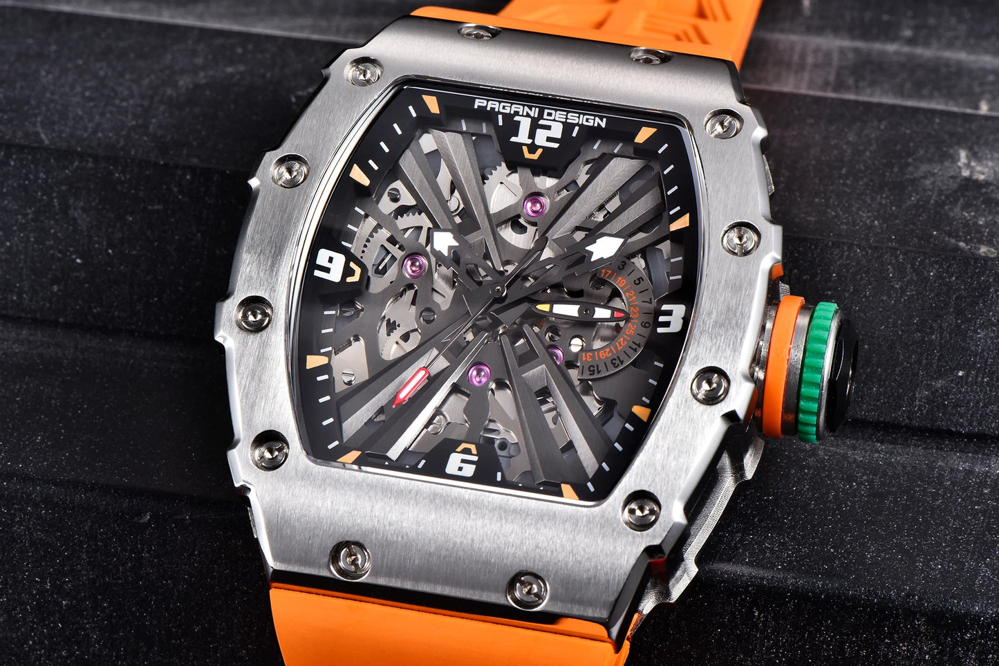 PAGANI UCO-Montre à Quartz pour Homme, Modules Movt VH65, Cadran Seton, 2024 m, Étanche, dehors, Rectangle, Verre Saphir, Nouveau, 100