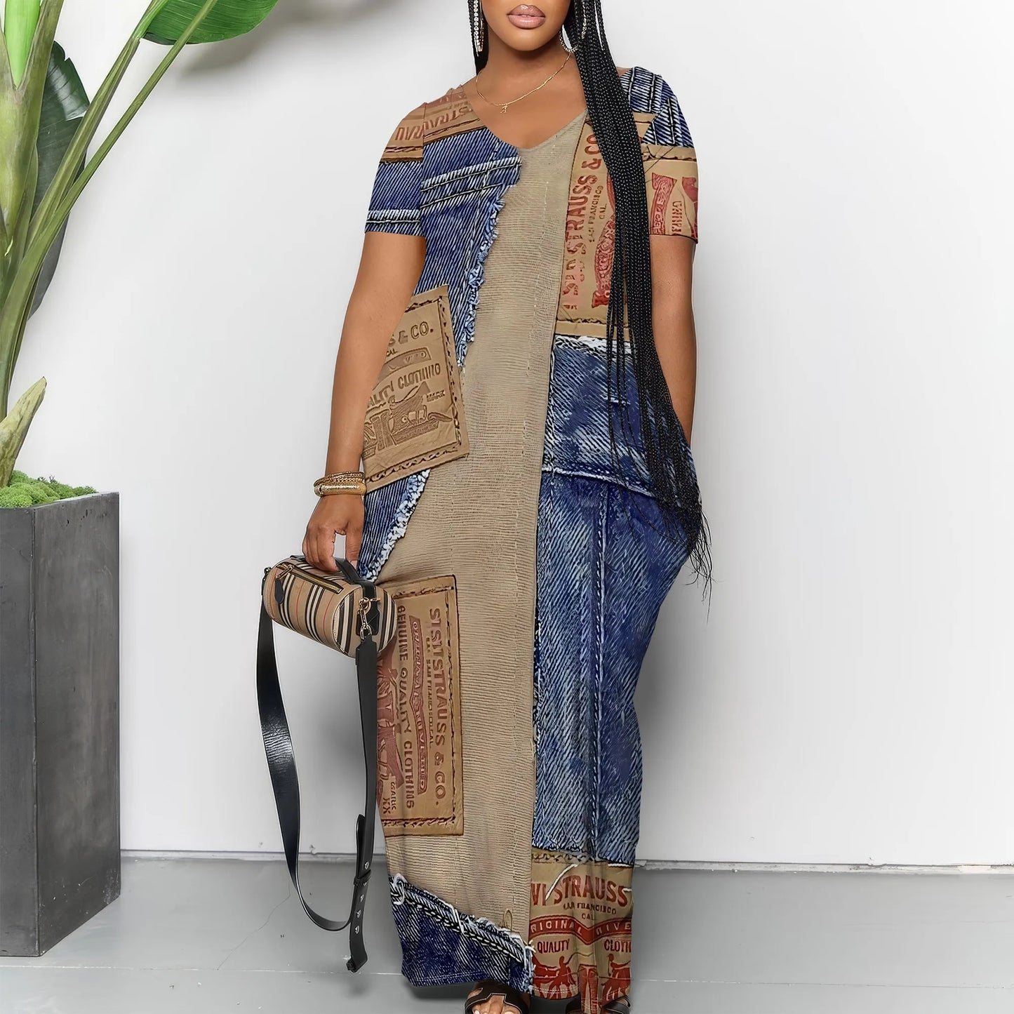 Robe longue décontractée pour femmes, tenue de plage à bretelles, avec poches, été