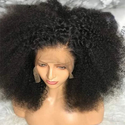 Perruque Bob Lace Front Wig naturelle noire, 26 pouces, longue, crépue, bouclée, douce, sans colle, densité 180%, courte, profonde, avec Baby Hair, pre-plucked, pour femmes