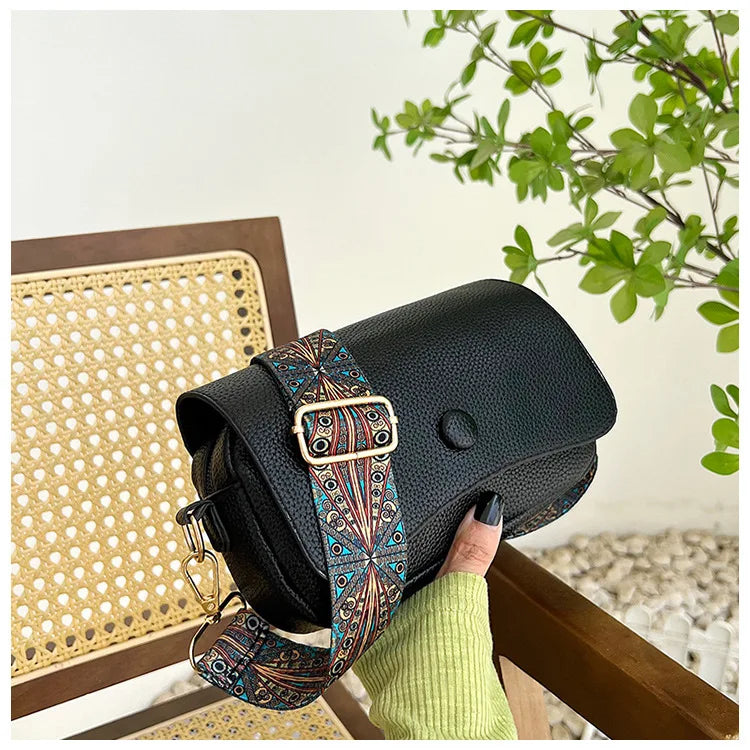 Sacs à bandoulière confortables à large sangle en cuir PU, sac à bandoulière à rabat décontracté pour femmes pour cadeaux, petits sacs à main et bourses de créateurs